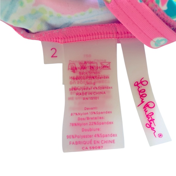NWT - Lilly Pulitzer pink tankini top Size 2 - Picture 5 of 6